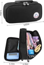 Pencil Case Pen Bag Holder Pouch Large Handle Big Capacity Desk Organizer Storage Marker Box Stationary Makeup Cosmetic Double Zippers for School Office Students Teen