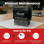 Promot Pre-Inked Custom Deposit Stamp - Personalized Text, Refillable Custom Stamp with Built-in Ink Reservoir, Easy 3-Step Re-Inking, Customized Rubber Stamp for Bank and Businesses (4-Lines)