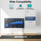 MOUNT PRO Dual Monitor Mount for 13-32" Computer Screen, Tall Monitor Stands for 2 Monitors, Adjustable Gas Spring Double Vertical Monitor Desk Mount, Each Arm Holds 4.4 to19.8lbs, VESA Mount, White