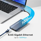 ACASIS USB C Hub with 4K Video Output USBC Splitter with 2*HDMI+4 * 10Gbps Data Transfer+Ethernet+SD/TF+Audio+PD100W Docking Station Dual Monitor for Laptop, Portable Monitor and More Type C Devices