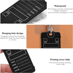 50 Car Key Tags with Labels Plastic Car Dealership Key Tags Self Locking Automotive Identifiers Blank Shop Labels with One Pen (Black)