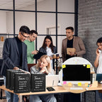 12 Set Employee Appreciation Gifts Bulk Inspirational Gifts Team Gift Bag PU Leather Notepad Holder with Pen Holder Team Keychain Ballpoint Pen Bulk Gifts for Colleagues Employees(Team)