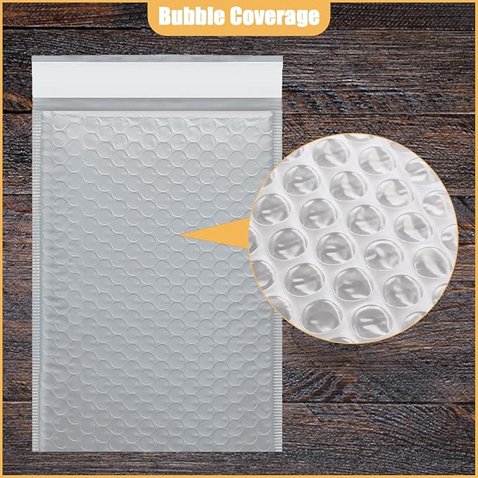 4in x 7in Bubble Mailer, Gray Poly Mailer, Padded Envelope, Shipping Envelope, Waterproof, Self-Sealing, For Small Business, Shipping, Mailing, Boutique Packaging(100PCS)