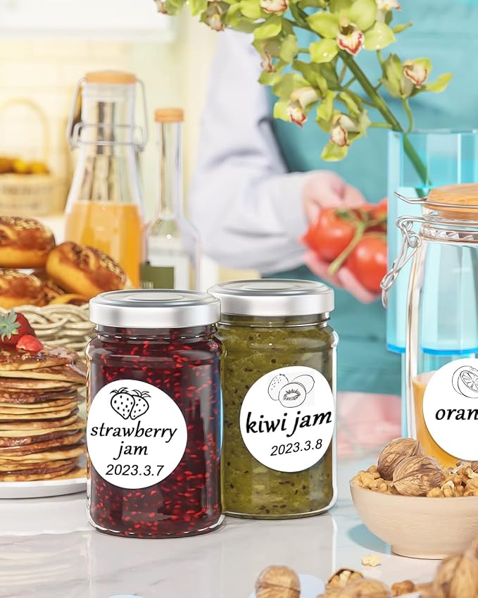 3 Inch White Round Thermal Sticker Labels, Self-Adhesive Circle Direct Thermal Printer Labels, DIY Design, QR Code, Name Tag, Brand Label,Gift Label (White 500 PCS/1 Roll)