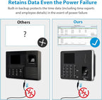 NGTeco Time Clocks for Employees Small Business, W3 2.4GHz WiFi Biometric Fingerprint Time Card Machine, Office Punch Clock Automatic in and Out with iOS/Android App No Monthly Fees