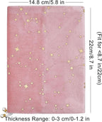 BLBMH Book Covers for Paperbacks Fit for 5.5x8.5 inch Book Bible Adjustable Book Sleeve Cover for Women Over 15 Soft Cloth Protector for Bible Novels - Stars Pink