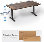 VIVO Large Electric 83 x 30 in Standing Desk, Memory Height Adjustment, 1B Series, Rustic Vintage Brown Top Black Frame, DESK-KIT-1B8N