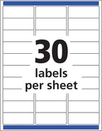 Avery Printable Address Labels with Sure Feed, 1" x 2-5/8", Matte Clear, 750 Blank Mailing Labels (08660)