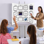 Paterr Trifold Poster Board with Storage Bag, Hook and Loop Fabric, Foldable 3 Panel Presentation Board for Science Fair and Exhibitions(White,72 x 36 Inch)