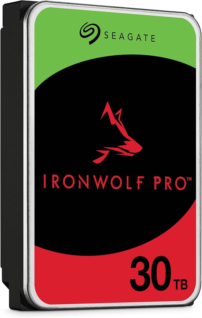 Seagate IronWolf Pro 30TB Enterprise NAS Internal HDD Hard Drive – CMR 3.5 Inch SATA 6Gb/s 7200 RPM 512MB Cache for RAID Network Attached Storage, Rescue Services (ST30000NT011)