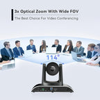Tenveo All-in-One Conference System 3X Optical Zoom PTZ Camera and MagiCall Bluetooth Speakerphone Upgraded System Audio and Video Output USB3.0/HDMI/RS485/RS232 Works with Zoom OBS for Large Meeting