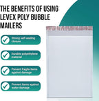 Levex - #1 7.25" x 12" [5 Pack] Poly Bubble Mailers, Padded Envelope Mailers, Packing Envelope & Mailing Bags for Shipping