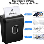 Bonsaii 6-Sheet Micro-Cut Paper Shredder, P-4 High-Security for Home & Small Office Use, Shreds Credit Cards/Staples/Clips, 3.4 Gallons Transparent Window Wastebasket, Black (C234-A)