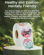 2''2'' Flower Thermal Sticker Labels, 500 Self-Adhesive Direct Thermal Labels/1 Roll, Multi-Purpose for DIY Logo Design, Name Tag, QR Code, Nebula