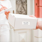 White Address Labels - Personalized Return Address Labels, Mailing and Shipping Stickers for Envelopes, Packages, Business, Home Use (Chic Script)