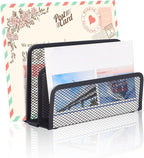 wishacc Desk Mail Organizer Small File Holders Letter Metal Mesh Document/Filing/Folders/Paper Organizer for Desktop