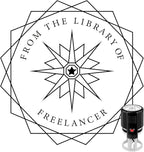 Custom Ink Stamp | Personalized Self Inking Stamp Gifts for Book Lovers, Readers, Teachers | 5 Ink Colors (Star-02)