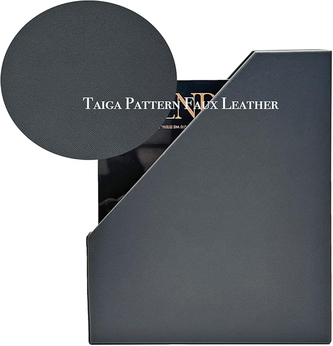 UnionBasic Magazine File Holder - Office Leatherette Desktop Document File Folder Journals Organizer Racks, Grey, Set of 4