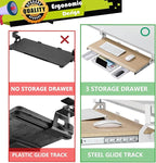 ETHU Keyboard Tray Under Desk, Pull Out Keyboard & Mouse Tray with C-clamp, Ergonomic Desk Keyboard Tray Slide Out, Pull Out Platform Drawer for Home and Office（Oak）