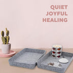 Welaxy 2-Piece Office Desk Drawer Organizer Tray Letter-Size documents A4 Paper Book File Folder Holder Storage Bins (Gray)