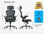 TRALT Office Chair - Ergonomic Office Chair with Back Support, Computer Chair - Home Office Desk Chairs, 330lbs Wide Seat Big and Tall Office Chairs with Headrest, Comfy Desk Chairs (Black)