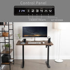 VIVO Electric 48 x 30 in Rustic Standing Desk, Memory Height Adjustment, 1B Series, One-Piece Vintage Brown Top, Black Frame, DESK-KIT-1B5N