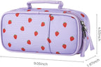 Choco Mocha Strawberry Pencil Case for Girls, Soft Pencil Case Kids Pencils Pouch for Kindergarten Girls, Purple