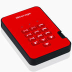 iStorage diskAshur2 HDD 3TB Red | Secure portable hard drive | Password protected | Dust & water resistant | Hardware Encryption