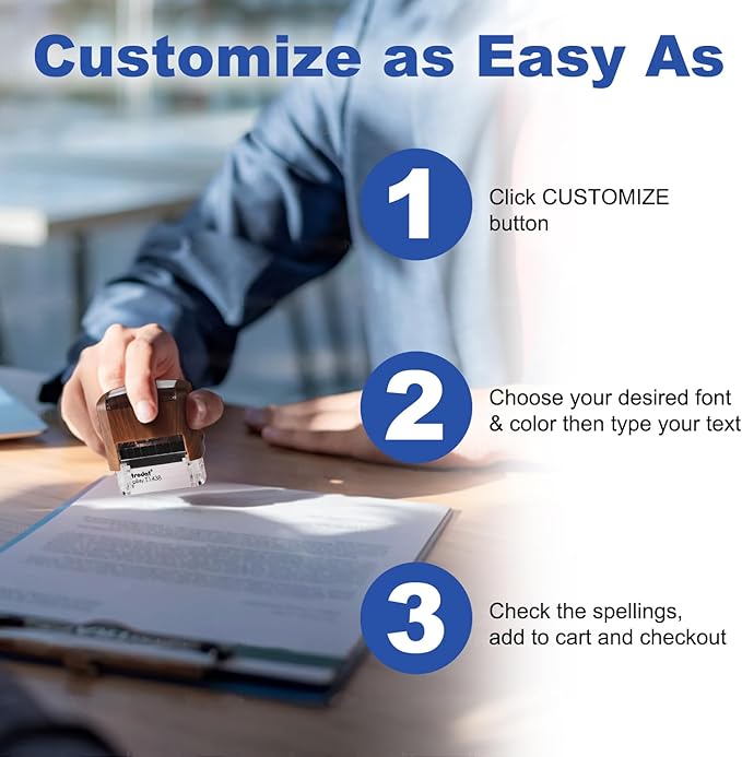 Custom Stamp-Rubber Stamps Custom,self Inking Stamps Personalized-Address Stamps Self Inking Personalized, Signature Stamp for Business, Office, Personal Use (0.35inch x 1.02inch)