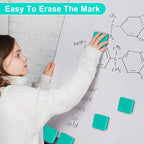 96 Pack Dry Erase Erasers, Mini Magnetic Dry Erase Eraser Bulk, Square Green White Board Dry Erasers, Ideal Chalkboard Cleansers, Perfect for Kids Classroom, Home and Office (1.97 x 1.97 Inch)
