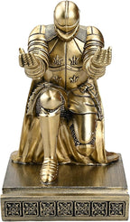 Windbreaker Soldier Knight Pen Holder Personalized Desk Accessory, Mobile Phone & Gaming Controller Holder, Device Stand Gift for Medieval Enthusiasts (Bronze)