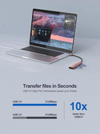 USB 3.0 Hub,4 Port USB Splitter Extender Portable Adapter Multiport Data Hub for Laptop,Xbox, Flash Drive,HDD,Console,Camera,Keyborad,Mouse Windows,Mac OS PC,Not Designed to Charge Devices-Pink