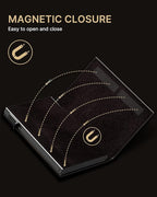 typecase Mens Wallet Card Holder: Pop Up Aluminum Case, Full Grain Leather, RFID Blocking, Smart, Slim, Minimalist, Front Pocket - 9-14 Card Capacity | ID Window | Cash Slot (Burnished Black)