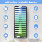 Kuntine.B Wall File Organizer Office Hanging Magazine Holder Wall File Organizer for Office Home (Black, 15 Tier)
