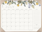 Desk Calendar 2025-2026 with Desktop Mat, Cabbrix Large Desk Pad Calendar 22 x 17 Inch Runs From July 2025 to December 2026, Floral Design Calendar 2025 for Home School and Office (Apricot)