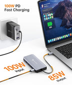 USB C Docking Station, NOVOO Triple Display Type C Hub Dual Monitor HDMI 4K@60Hz DP Multiport Adapter 4USB Ethernet SD/TF 100W PD Dongle Data for Dell/Surface/HP/Lenovo Thinkpad Laptop