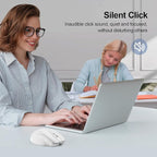 TECKNET Wireless Mouse (BT5.0/3.0 & 2.4G) Rechargeable 4800 DPI Silent USB A & Bluetooth Mouse 6 Buttons, Wide Compatibility - White