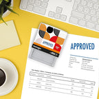 Fastnotes Approved Self-Inking Rubber Stamp by COLOP - Great for Office Documents, Notary, Warehouse, Accounting Paperwork, Business, and Legal Documentation - Blue Ink (Approved- Blue)