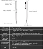 3 in1Luxury Rollerball Pen，USB-C，USB Flash Drive，with Pen Design, with Smooth Writing, Medium Point Black Ink，Portable Memory Stick, Compatible with Laptop,Smartphones (Silver, 64, GB)