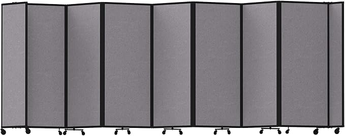 Versare Room Divider 360 Portable Wall Partition | Folding Panels | Large Freestanding Divider | Locking Wheels | Temporary Room Separator