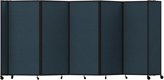 Versare Room Divider 360 Portable Wall Partition | Folding Panels | Large Freestanding Divider | Locking Wheels | Temporary Room Separator