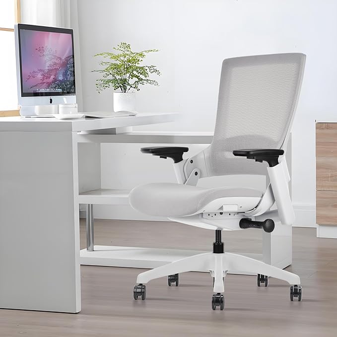 CLATINA Office Chair Swivel Executive Chair, Adjustable Ergonomic Computer Chair with 3D Armrest and Lumbar Support, Mesh Backrest Task Chair for Home Office Conference Room Studio, 2 Pack