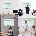 TSJ OFFICE Glass Calendar Whiteboard - 36 x 24 Inches Wall Mounted Monthly Dry Erase Calendar for Wall, Large Magnetic Glass White Board for Office, Home & School