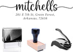 Custom Self-Inking Address Stamp with Name, Personalized Couples Address Stamps, Custom Rubber Address Stamp, Modern Address Stamp Wooden Handle Rubber Stamp (Wood Handle)