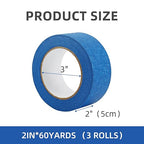 Painters Tape,2 in. W X 60 YD,Blue Masking Tape for Paint,Walls,3 Rolls