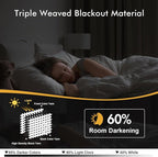 MIULEE Pure White Room Darkening Curtains for Bedroom Living Room 63 Inches Long 2 Panels, Thermal Insulated Energy Saving Drapes Solid Grommet Top Noise Reducing Window Treatments 40x63 Inch