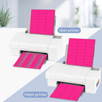 STARLIBOO 1" x 2-5/8" Address Labels- 600 Neon Color Fluorescent Stickers for Laser/Ink Jet Printer mailing Labels 8.5"×11"- Fluorescent Pink