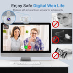 1080p White Webcam with Microphone, USB Web Camera 110-Degree View Angle Computer Camera,Webcam Tripod/Privacy Cover/USB C Adapter Include,Plug and Play Web Cam for Video Conferencing Streaming