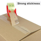 BOMEI PACK 6Rolls Clear Yellowish Packing Tape Refills, 2.4 Mil 1.88 Inch x 60 Yards, Packaging Tape with Dispenser for Moving, Shipping and Storage