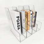 Vertical File Holder, 4 pack Clear Plastic Document Organizer and Clear Magazine Organizer, Multi-purpose Document Organizer for Home Office